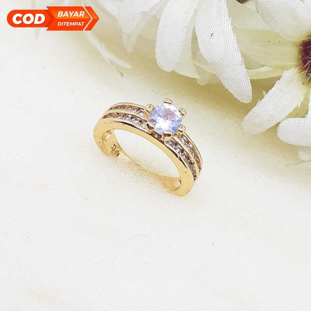 mytitanium-cincin xuping lapis emas model kekinian wanita dewasa kwalitas terbaik CBJ32
