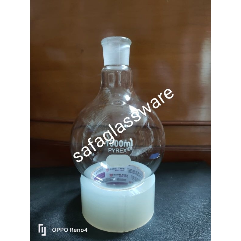Labu Alas Bulat 1000ml / Labu Didih 1000ml / Boiling Flask 1000ml Pyrex