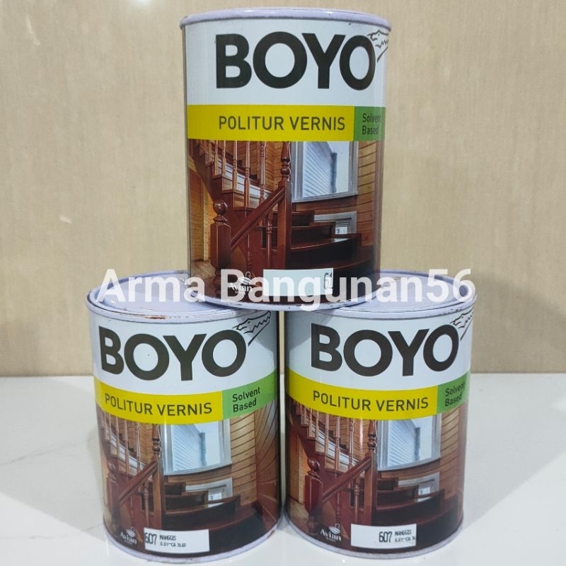 BOYO Politur Vernis 1 KG (1Liter) / Vernis Kayu / Cat Politur / Pengkilap Kayu / Cat Pelindung Kayu