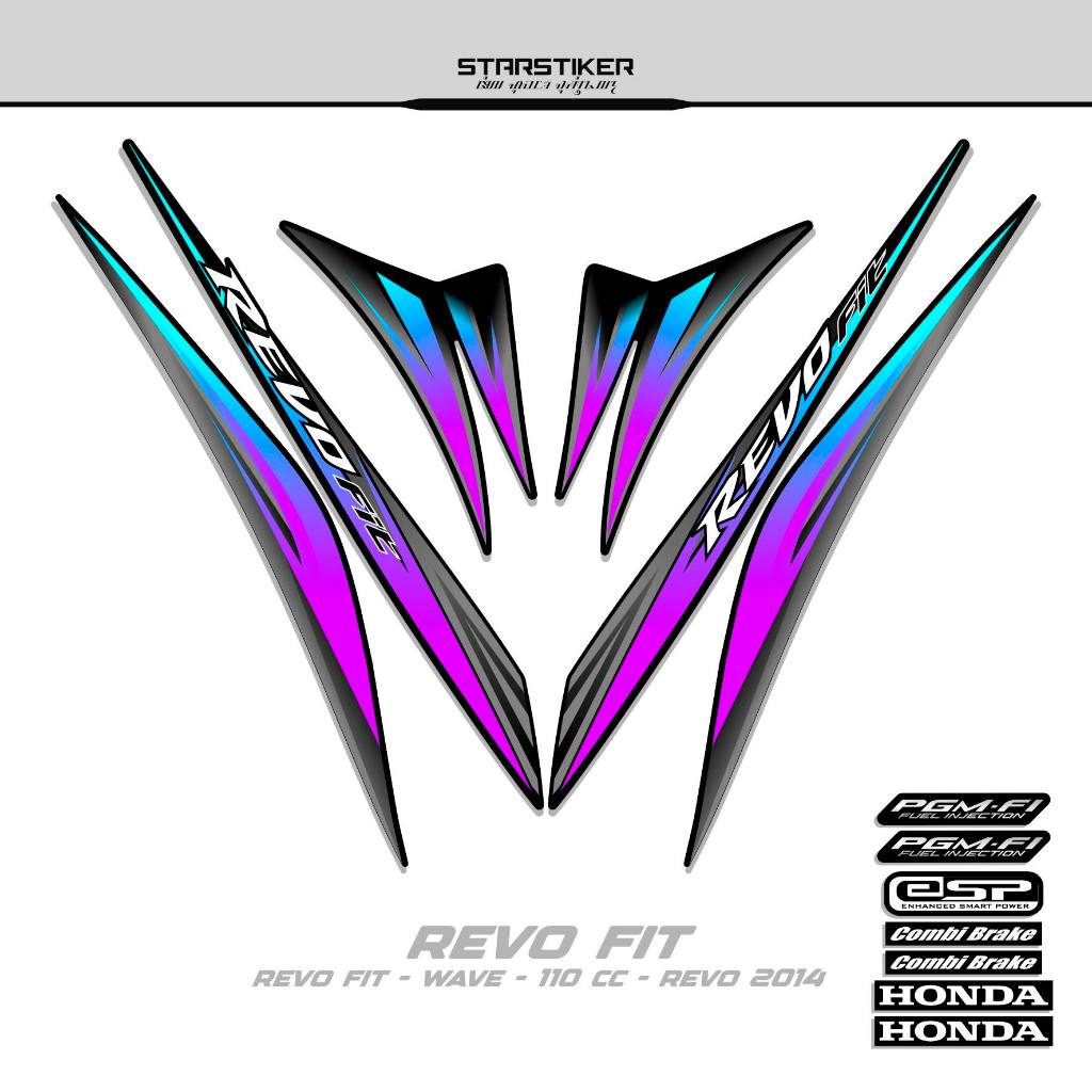 Striping Revo Fit Motif 24/2014/Fi/Stiker Revo Fit/Sticker Revo Fit/Stock Decal Wave 110/Revo Kapini