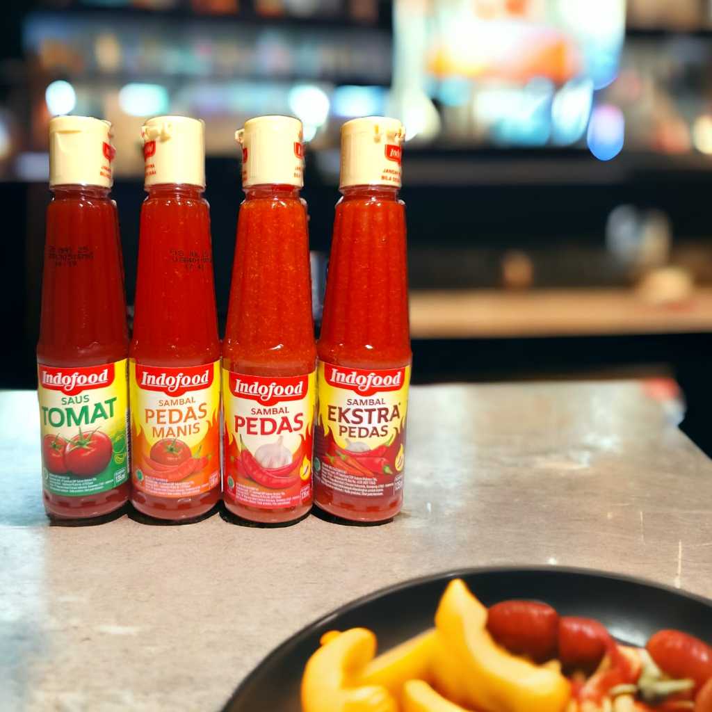 

Saos Sambal Indofood Botol 135ml Tomat, Pedas Manis, Pedas, Extra Pedas