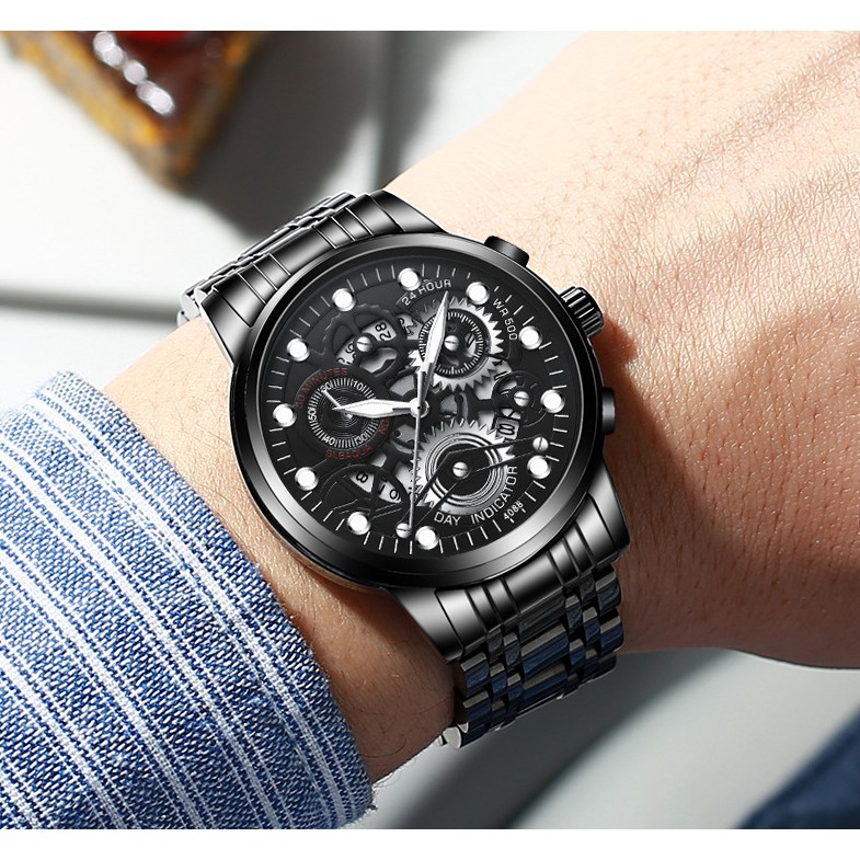 AOKEYO 4088 COD Jam Tangan Pria Anti Air Original Luxury Stainless Steel Free Box And Kartu Garansi-2