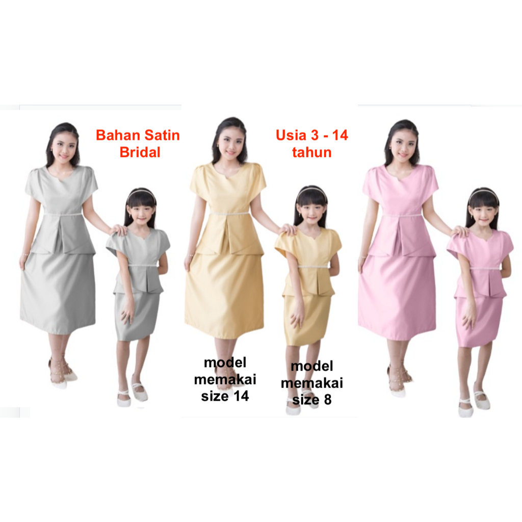 222303 Nywan Apparel Dress Anak perempuan natal tahun baru Satin pesta emas gold pink abu