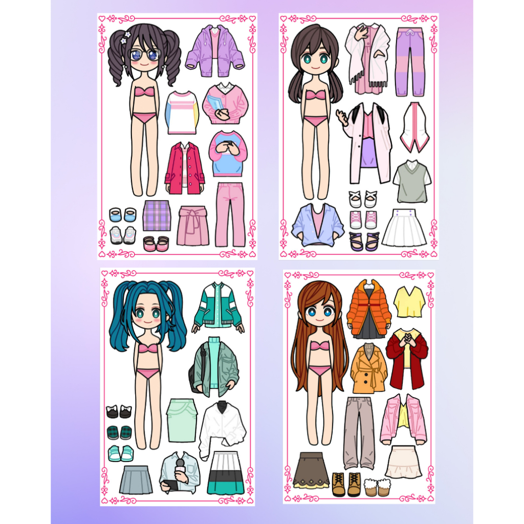 BONGKAR PASANG BAJU KERTAS  DRESS UP DOLL  BAJU-BAJUAN  PAPERDOLL  MAINAN JADUL KERTAS UKURAN BESAR