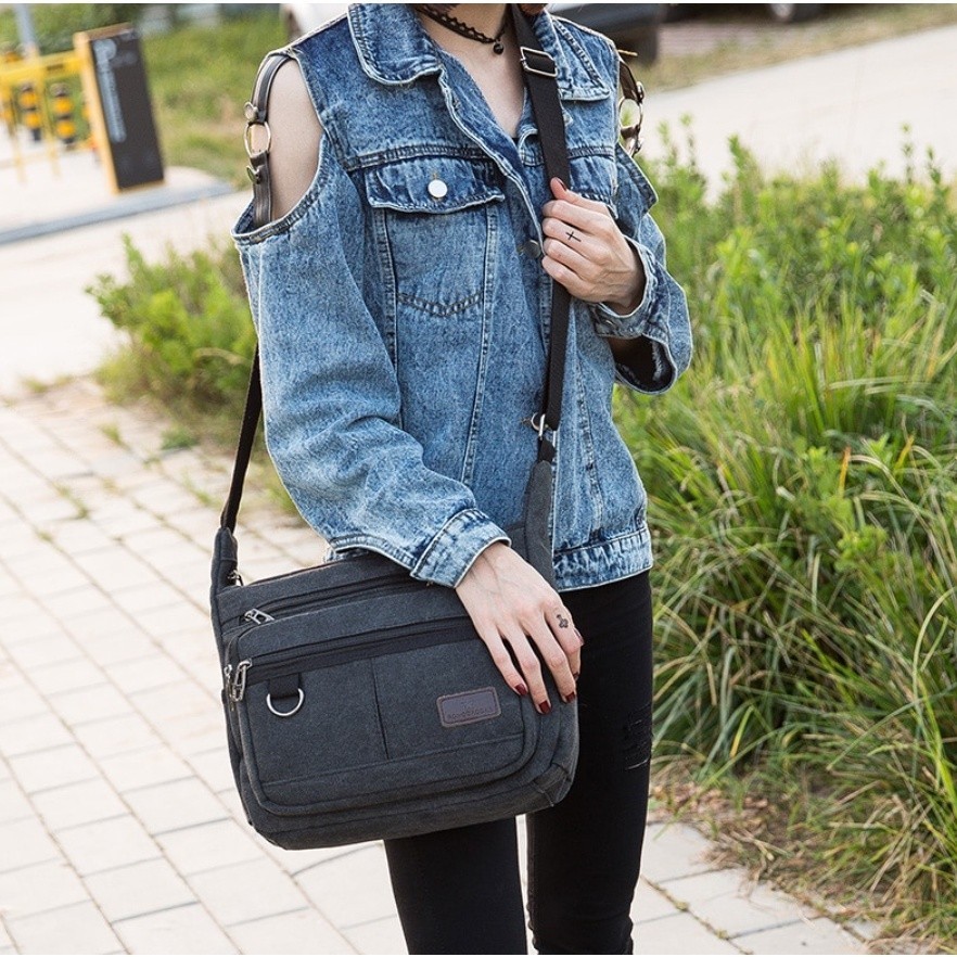 ZIVI SLINGBAG | Tas Selempang Pria Slingbag Pouch Pria Shoulder Bag Kanvas Premium