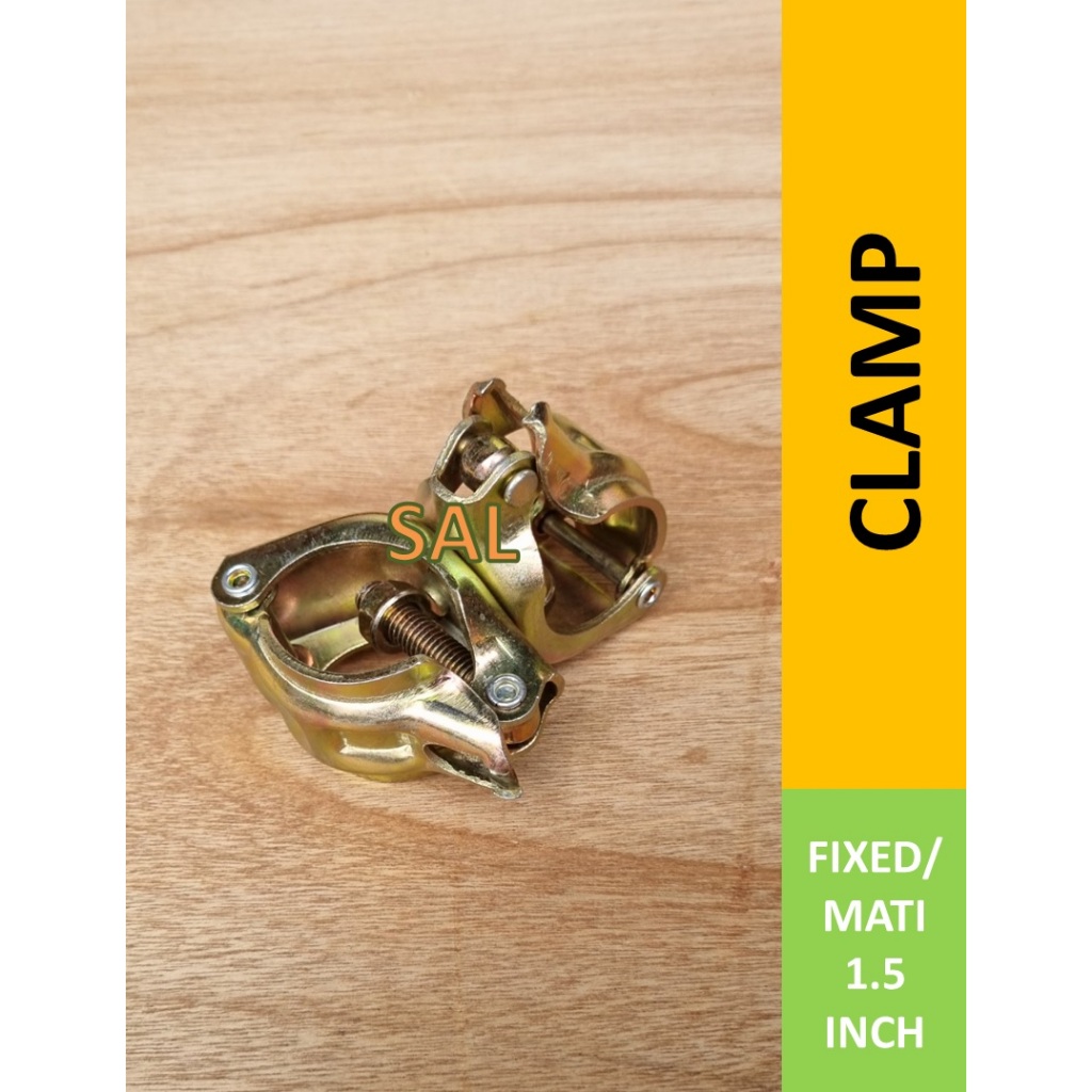 Clamp ( Mati / Fixed ) 1.5 Inch Scaffolding Steger - KUNING - TEBAL 3.5MM