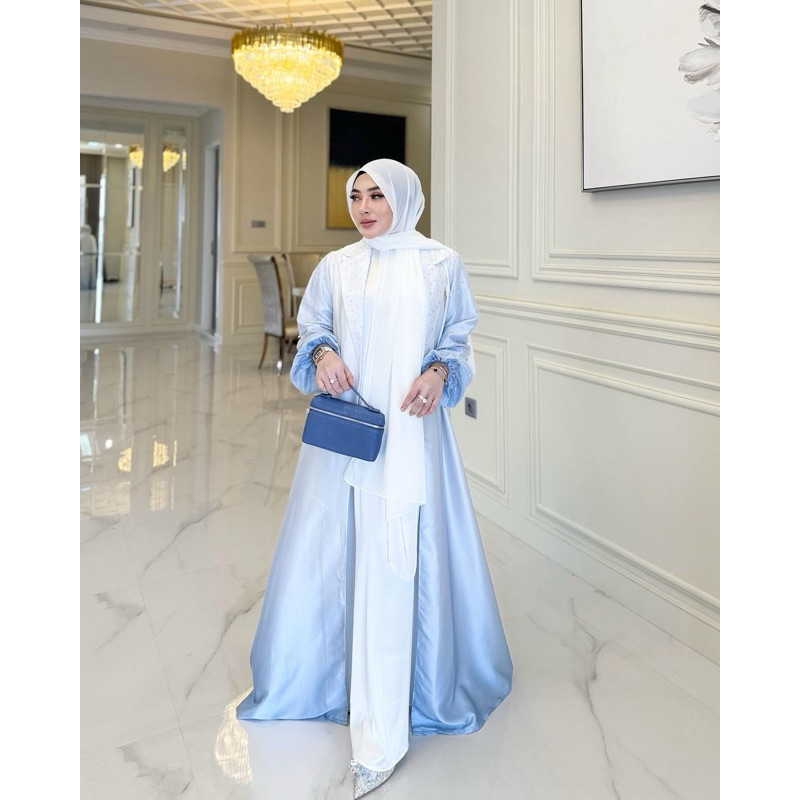 Abaya gradasi set hijab by SHELLASAUKIA abaya terbaru baju lebaran