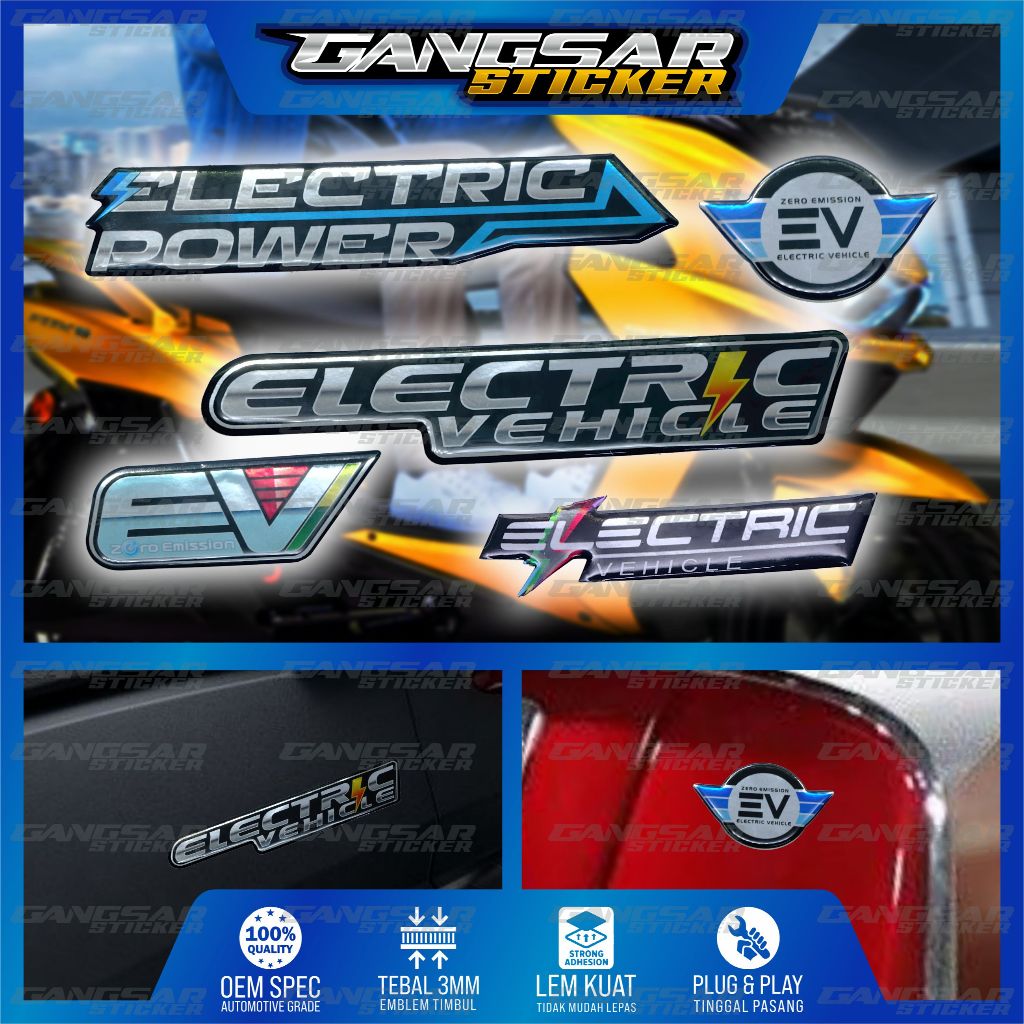 emblem timbul sepeda motor listrik / stiker sepeda motor listrik / emblem uwinfly / emblem molis