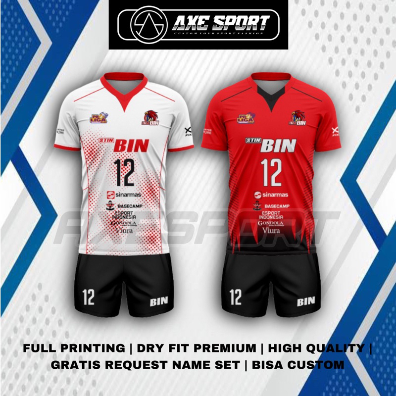 Jersey Setelan Volly STIN BIN Pro Liga 2024 Full Printing Free Request Nama & No Punggung