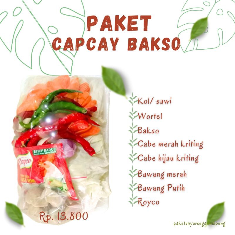 

(paket sayur) paket capcay bakso