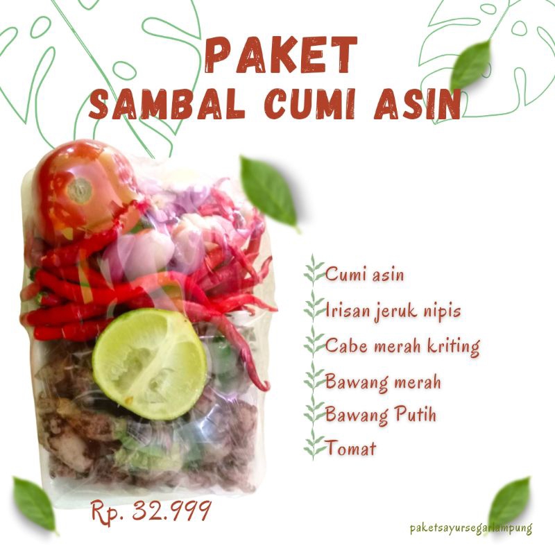 

(paket sayur) paket sambal cumi asin