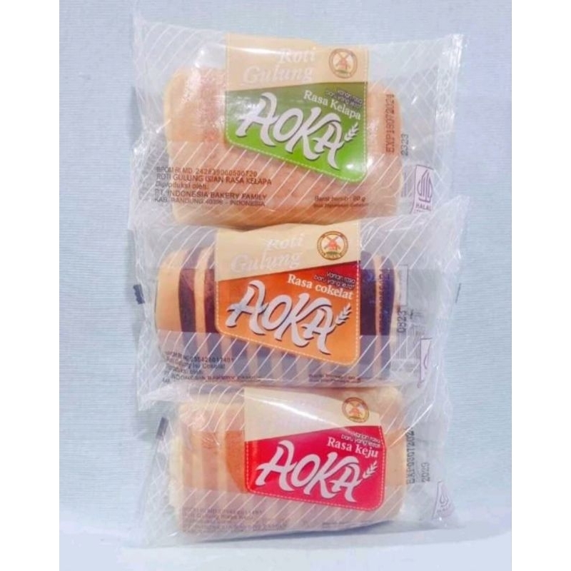 roti aoka gulung coklat dan keju