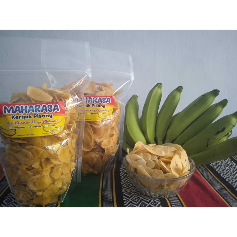 

keripik Pisang Raja Nangka empuk gurih manis kemasan 280 gr