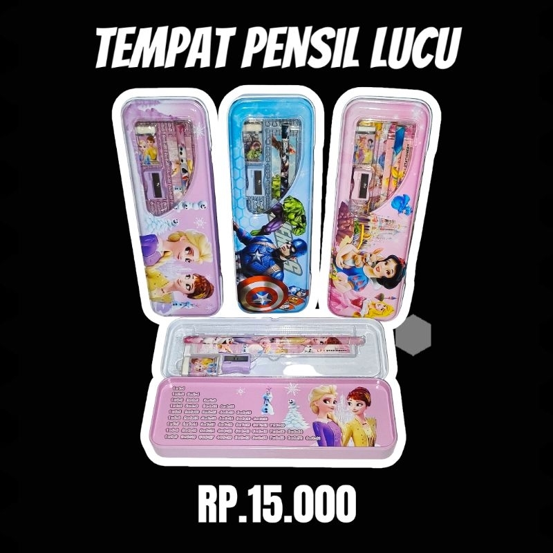 

tempat pensil kaleng 1 pensil 1 penggaris 1 rautan 1 penghapusan lengkap