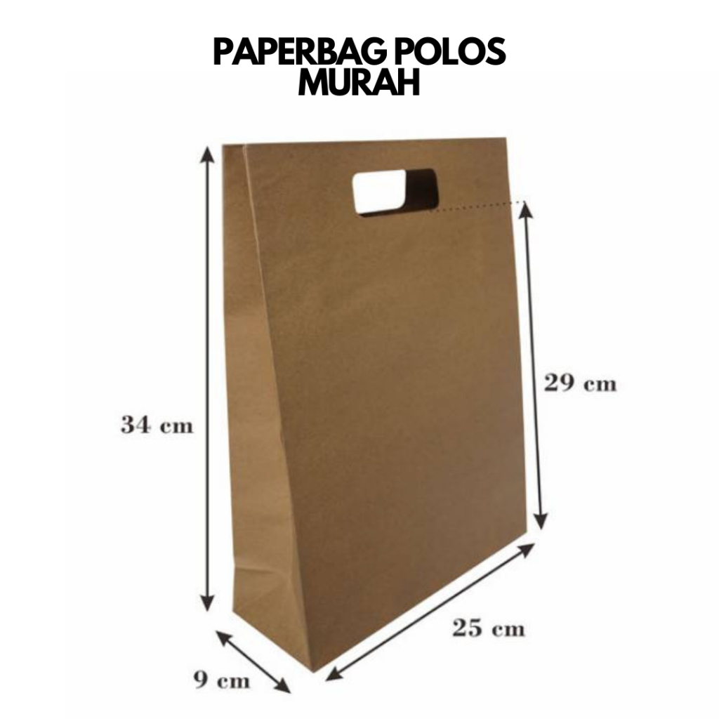 

Paperbag handle oval tas kertas kraft coklat tenteng 25x9x34cm