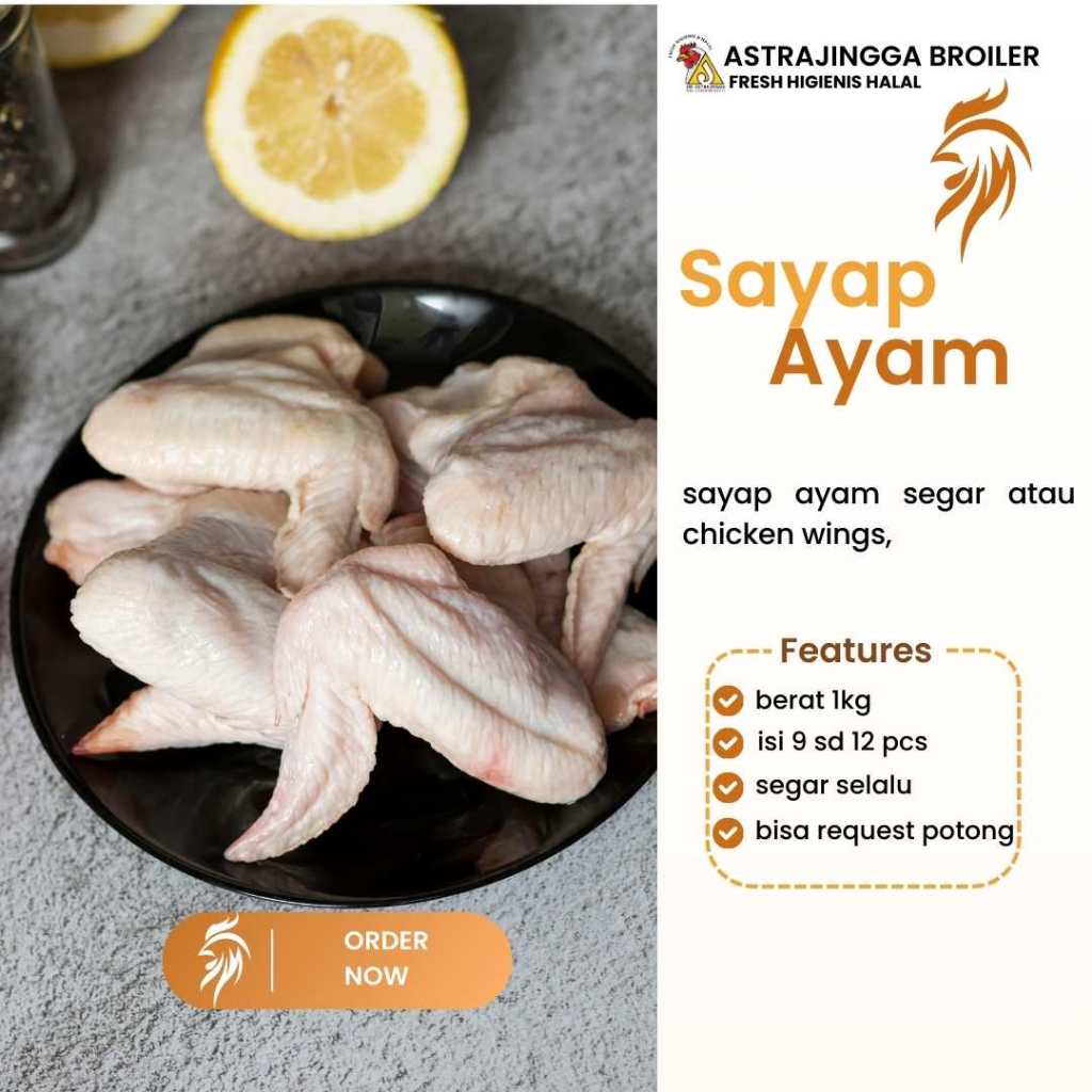 

Ay00! Sayap ayam broiler isi 10 - 12 potong 1kg astrajingga broiler