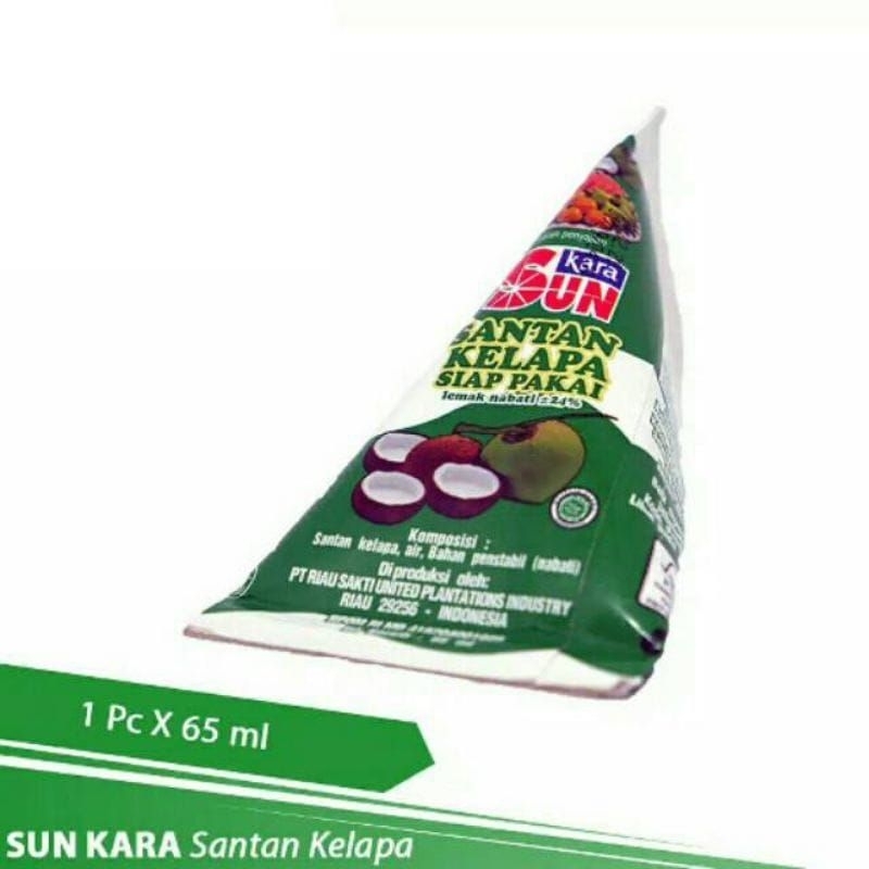 

Sun Kara Santan Kelapa kerucut 65ml Cream 20gr Santan Bubuk