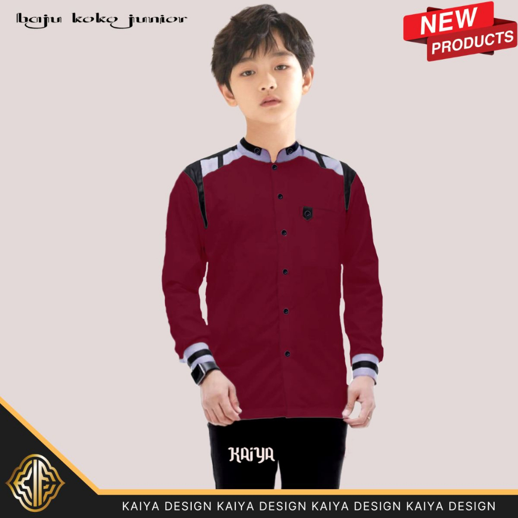 BISA COD- baju koko anak sd-smp/ baju koko anak lengan panjang/ baju koko anak warna Coklat muda war