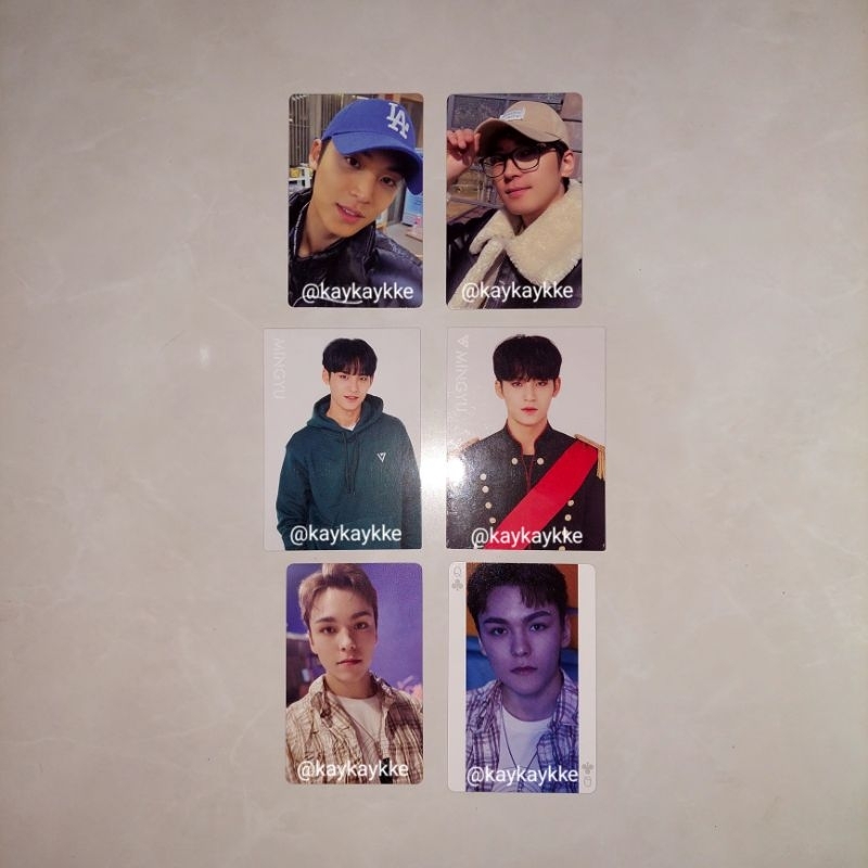 Seventeen Photocard PC Tradecard TC Mingyu, Wonwoo, Vernon - Face The Sun FTS VOD topbir topi biru tadashi HMV Trump Card Henggarae