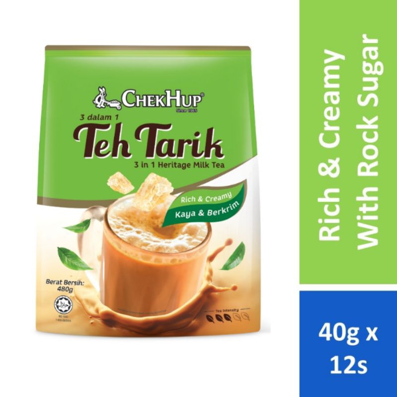 

CHEK HUP 3in1 Rich and Creamy Teh Tarik Malaysia (40g x 12 sachet)