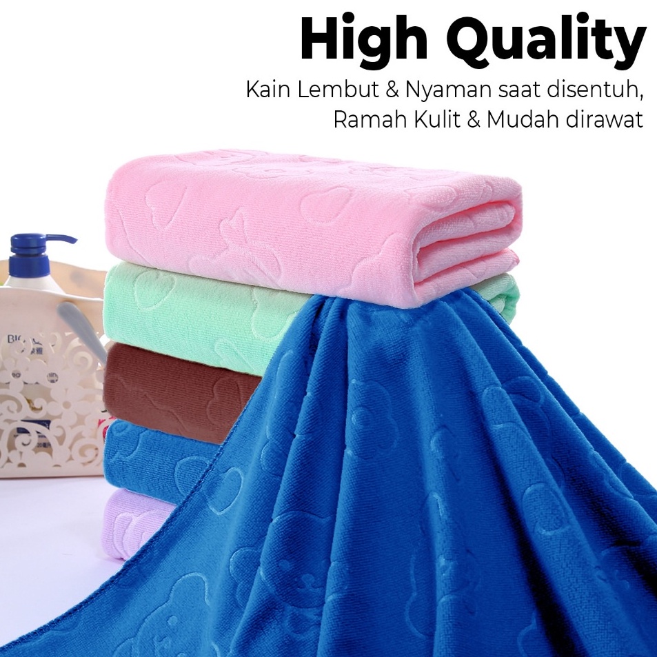 Serba Murah Handuk Mandi Microfiber 7x14cm  Handuk Mandi Karakter Dewasa Tebal Bestseller Import