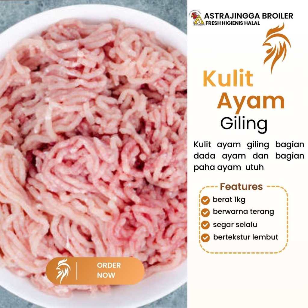 

Kulit ayam broiler giling segar 1Kg astrajingga broiler