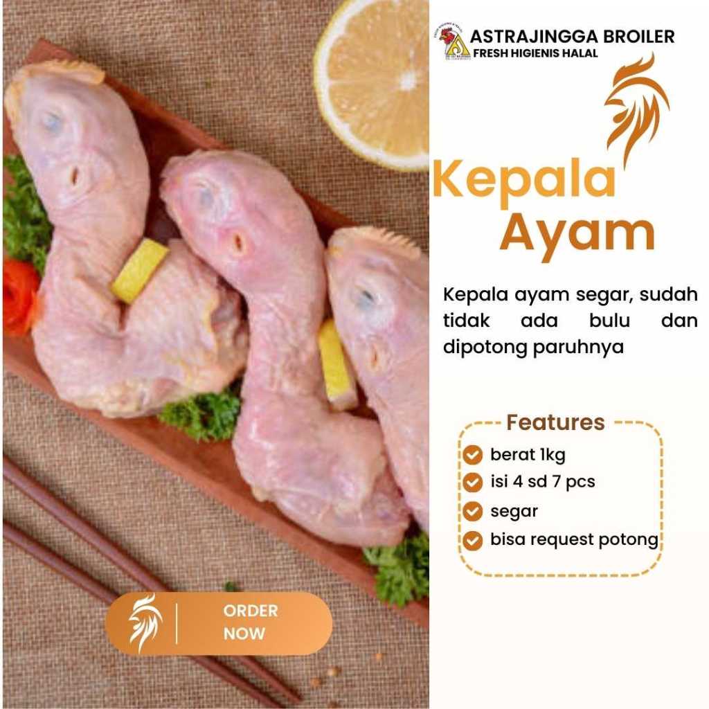 

Kepala ayam broiler isi 6 - 10 potong 1kg astrajingga broiler