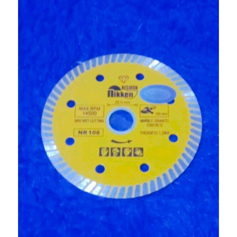 MATA POTONG GRANIT/MATA GERINDA KERAMIK/MATA GERINDA GRANIT/MATA POTONG GRANIT NIKKEN TURBO 4 INCH/M