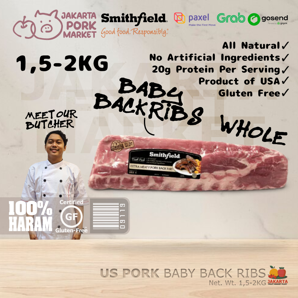 

SMITHFIELD BABY BACK RIBS WHOLE - US PORK daging babi import
