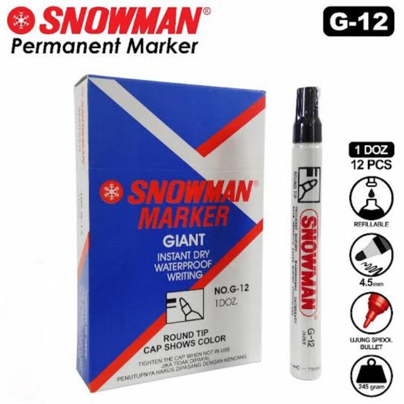 

CutieliciousLand | SPIDOL PERMANENT - Snowman Permanent Marker / Spidol Permanent / Spidol Snowman / Spidol Snowman Besar / Snowman Marker / Snowman G-12