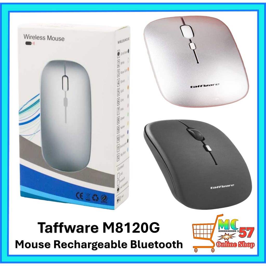 Taffware M8120G Mouse Bluetooth  Wireless Mouse Rechargeable/Mouse Wireless Rechargeable/Mouse Bluet