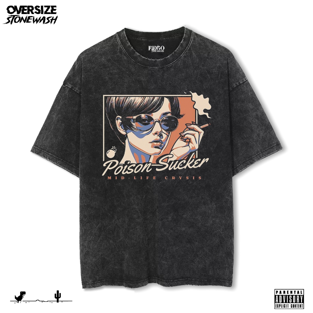 Fiego "PS" | Premium Oversize T-Shirt | Stone Wash