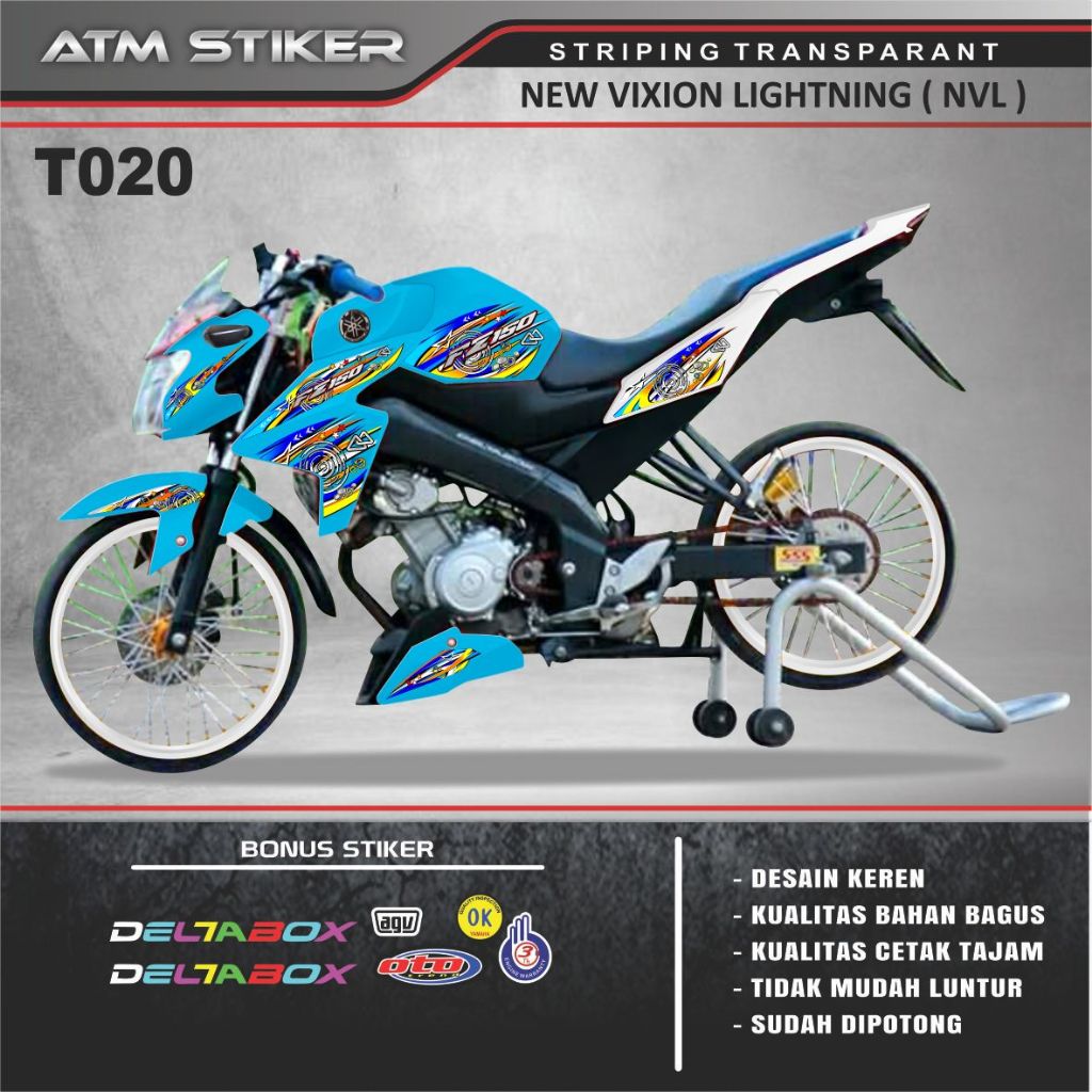 Stiker striping new vixion lightning (NVL)  variasi transparant hologram