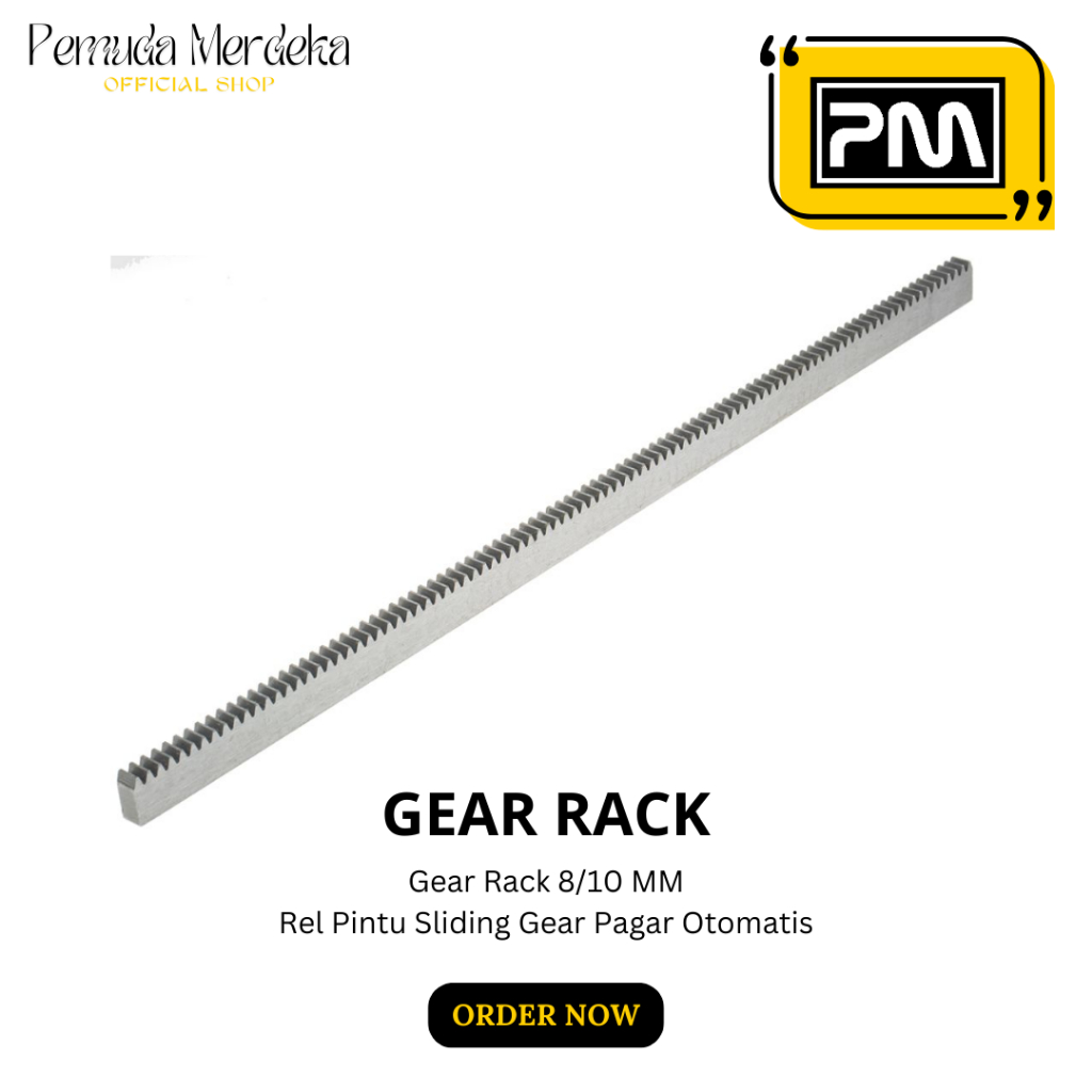 Gear Rack 8mm 10mm Rel Pagar Otomatis Sliding Gate Rel Pintu Geser Besi Baja Tebal
