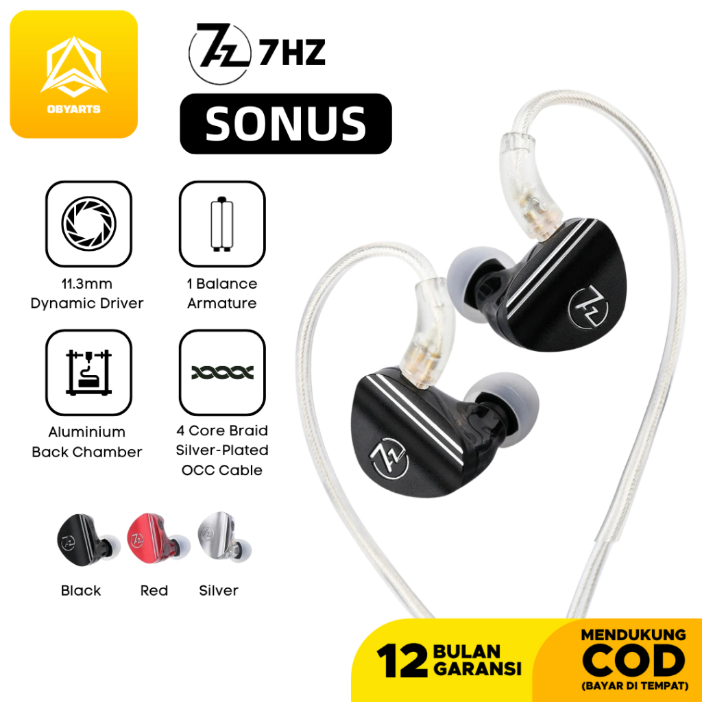 7Hz / 7 Hertz SONUS 1BA+1DD Hybrid Driver In Ear Monitor Earphone