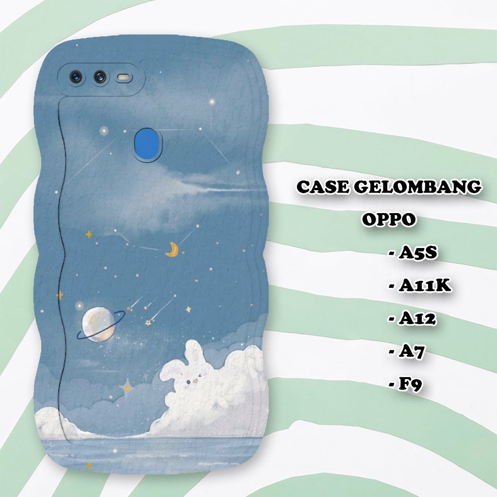 Soft Case GELOMBANG Hp OPPO A5S - A12  - A11K - A7 - F9  -  Case Pro Camera - Fashion Case Motif Est
