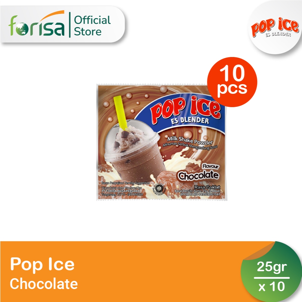 

Pop Ice Milk Shake Powder Cokelat 25 gr 10 Pcs