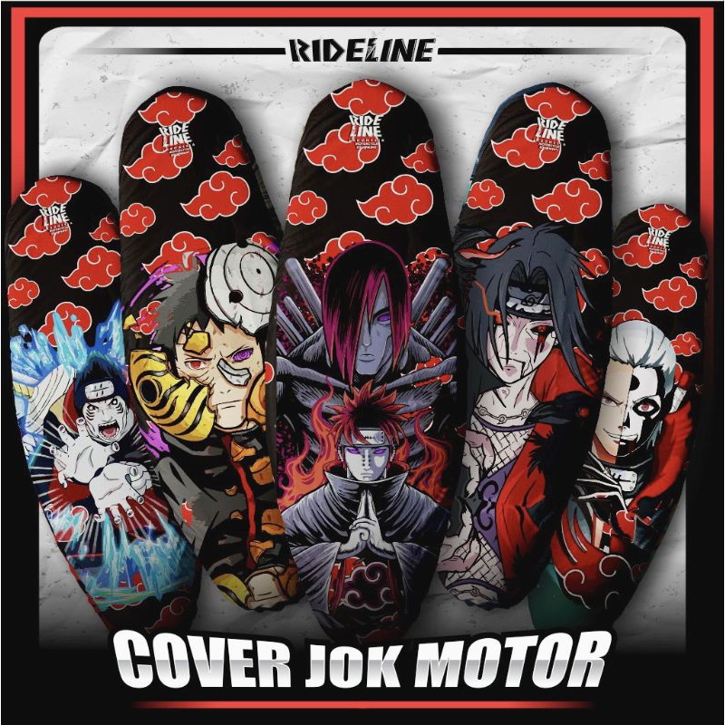 RIDELINE AKATSUKI - SARUNG SEAT COVER JOK MOTOR FULLPRINT NARUTO