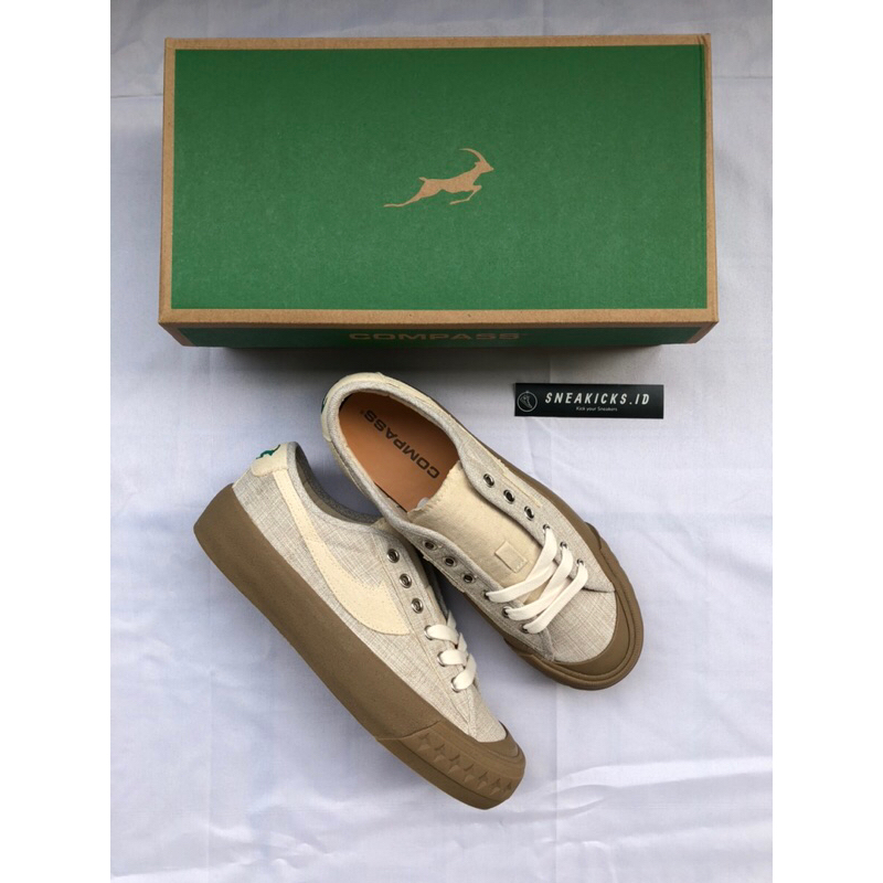 [ORIGINAL] SEPATU COMPASS RETROGRADE LOW LINEN SAND LIMITED EDITION