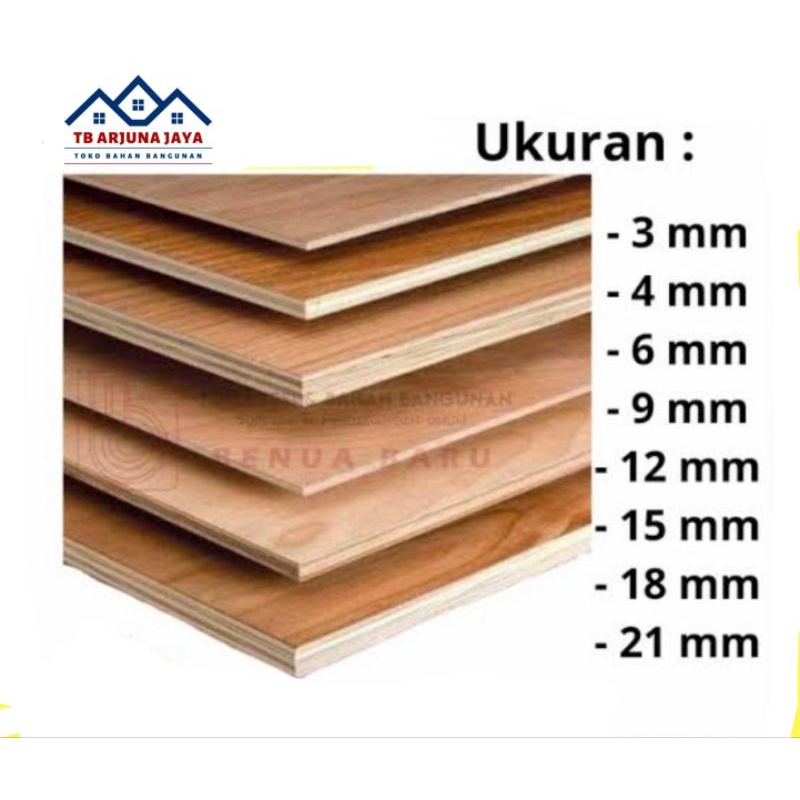 Triplek MC Lembaran 3ml 4ml 6ml 8ml 9ml 12ml 15ml 18ml | Triplex Papan Multiplex 122x244cm KHUSUS AR
