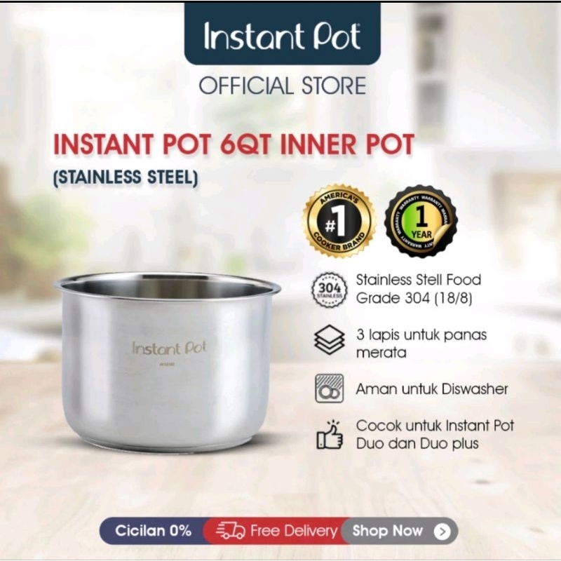 Instant Pot 6QT Inner Pot Stainless Steel