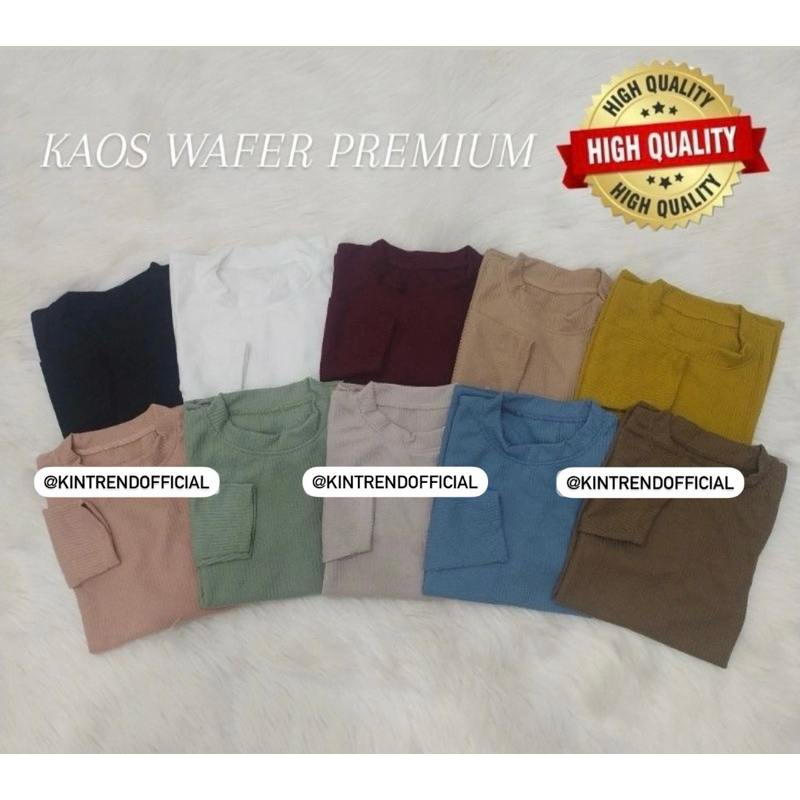 KAOS WAFFLE WAFER LENGAN PANJANG PREMIUM WANITA / KAOS RIB WAFER LENGAN PANJANG