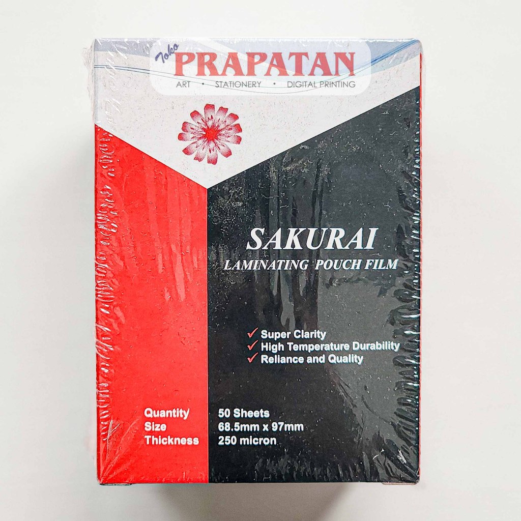

Sakurai Laminating Pouch Film 68.5mm x 97mm | Kertas Laminating