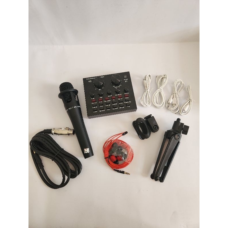 Soundcard V8s + Mic Condenser Free Box Besi
