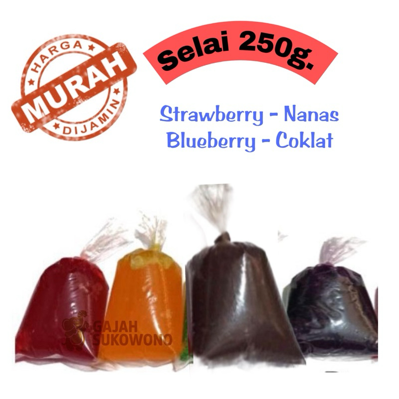 

REPACK DIKEMAS ULANG 250GRAM SELAI COKLAT STRAWBERRY NANAS BLUEBERRY