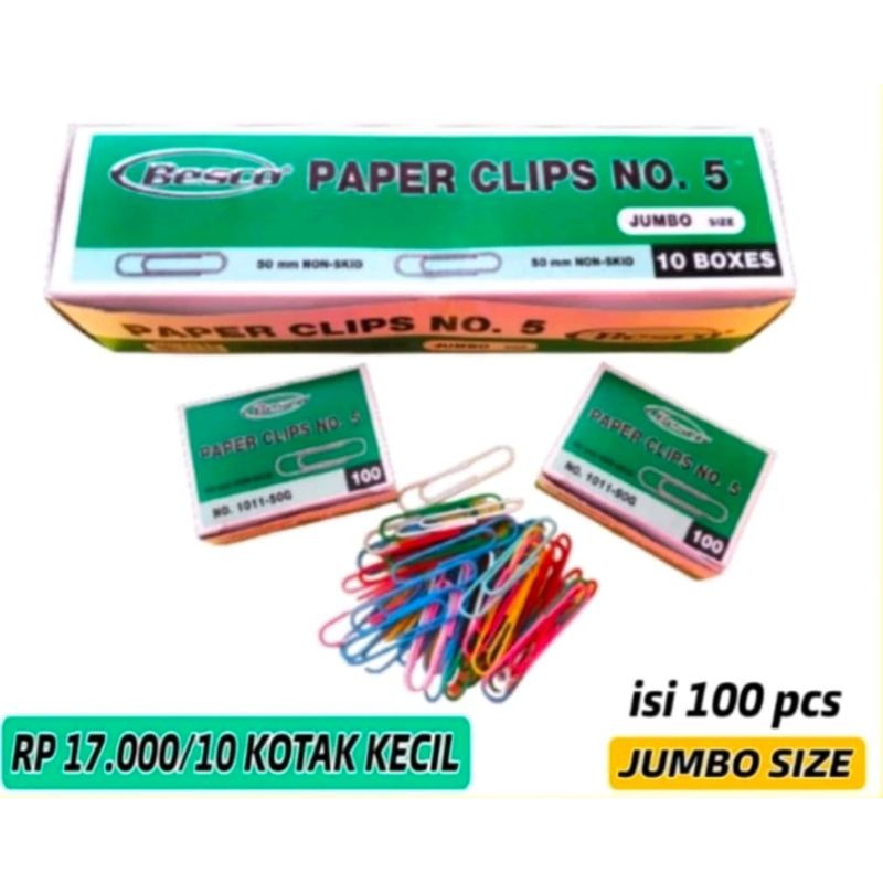 

10 Kotak Kecil Paper Clip Warna Warni/No.5/Paper Clip Murah/Penjepit Kertas