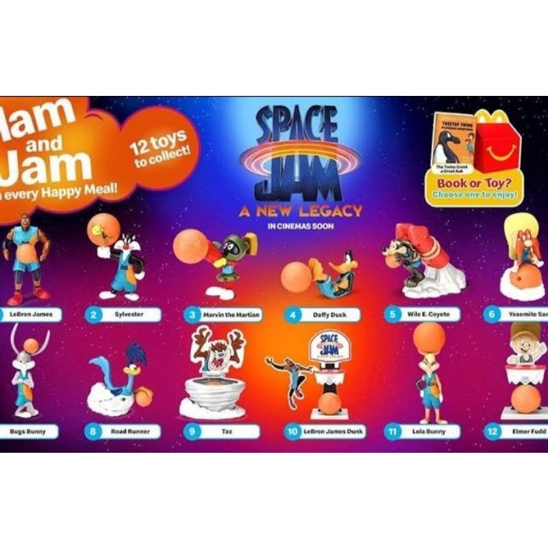 Happy Meal McD Space Jam A New Legacy Looney Tunes McDonalds Bugs Bunny per set