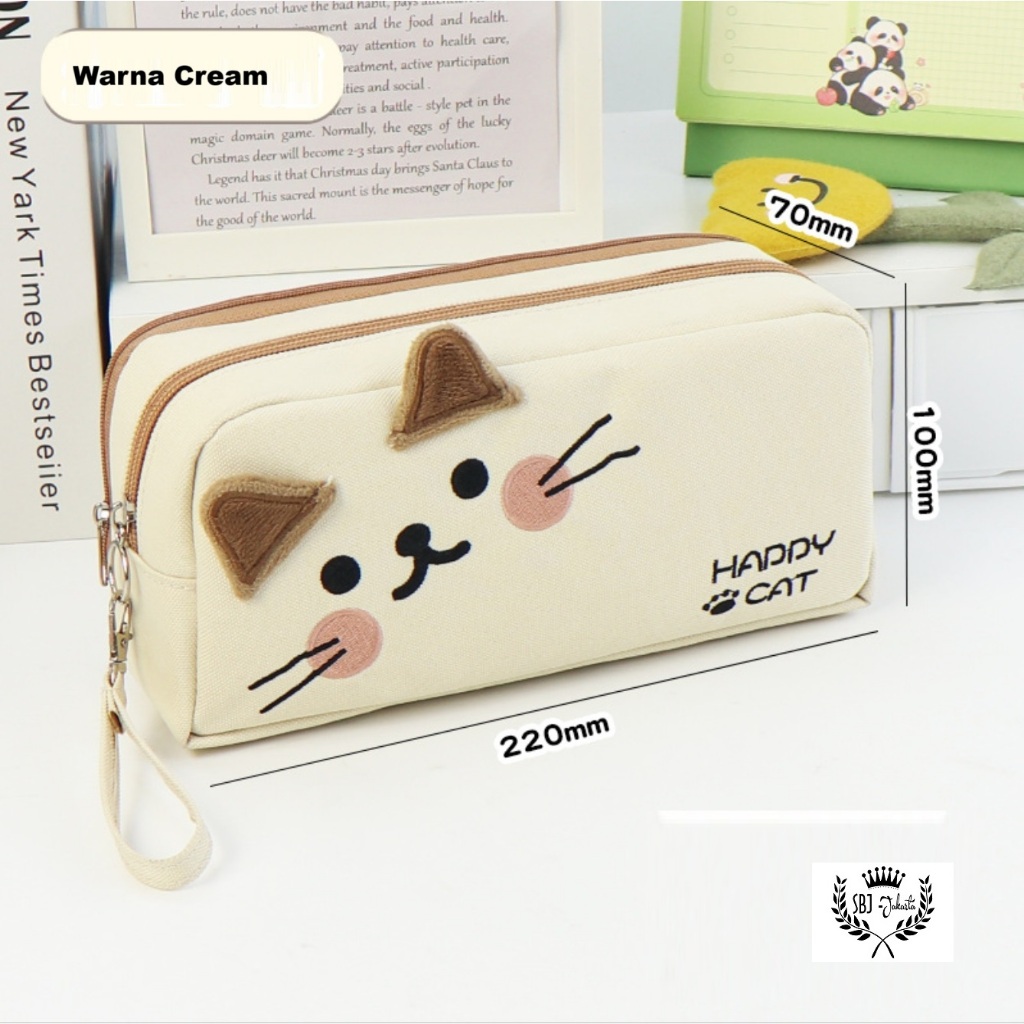 

Promo Tempat pensil kotak pensil happy cat double layer kapasitas besar pencil case