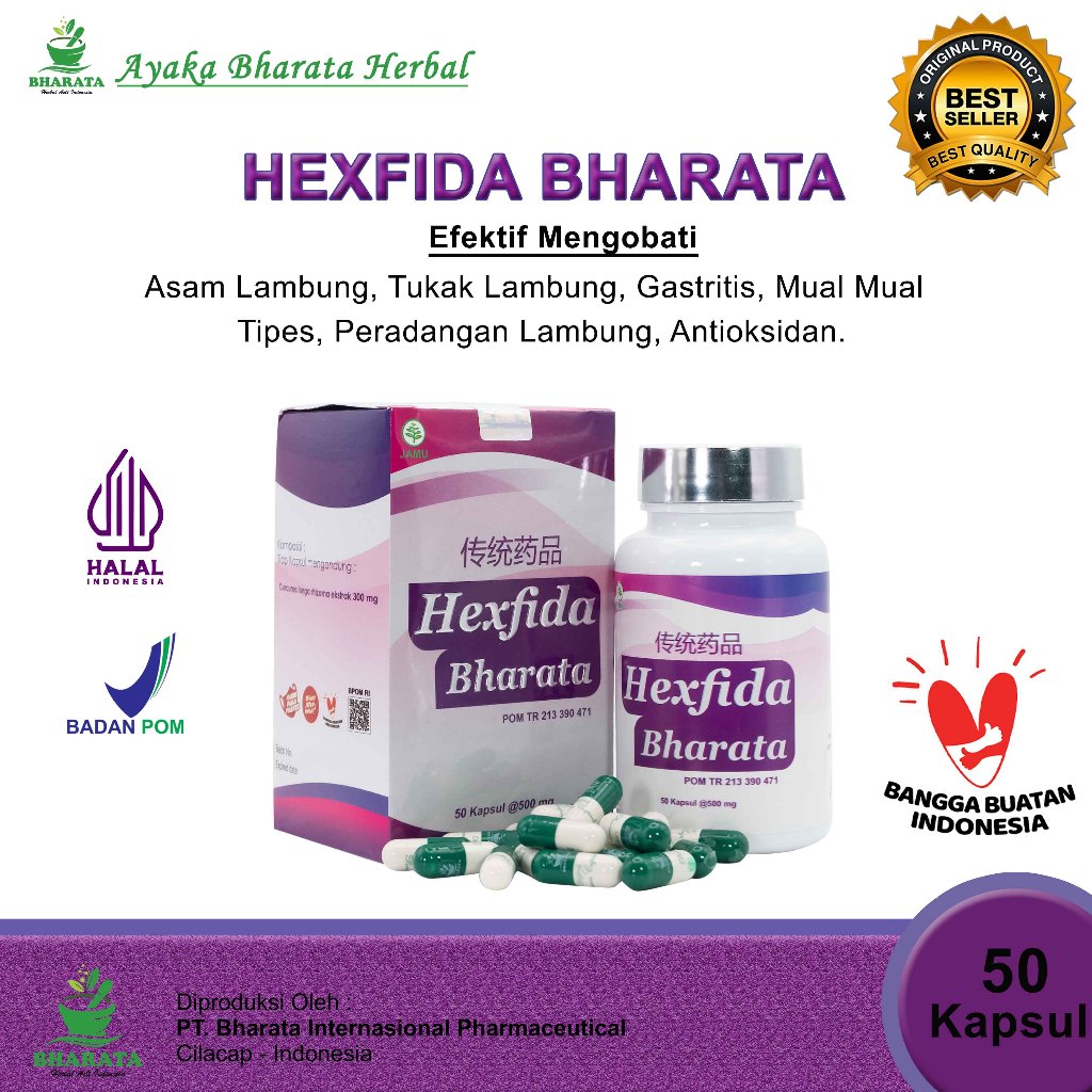 Obat Asam Lambung - Tukak Lambung - Tipes - Hexfida Bharata Original