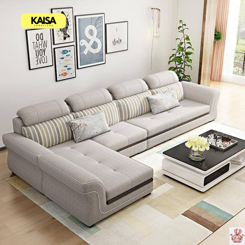 sofa minimalis ruang tamu letter L 4 seater